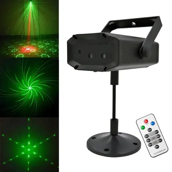 Mini Laser Projetor de Luzes Coração Estrela Holográfico Bivolt Festa Balada DJ C/ Controle