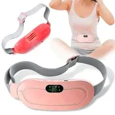 Cinta Térmica para Cólica Menstrual Massageador com Vibração e Aquecimento Recarregável USB