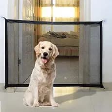 Cerca Pet Removível Cercado de Cachorros e Crianças Tela de Proteção Grande 1,80x70cm 4 Ganchos