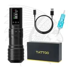 Maquina Tatuagem Pen Kiss Dragon Flip Curso Ajustável e Bateria Integrada Função Dot Work