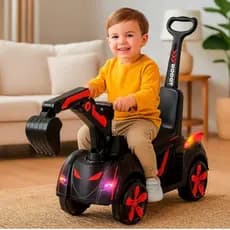 🔥Retroescavadeira Elétrica Infantil Com Haste BRINQUEDO INFANTIL c\ Luzes Som USB