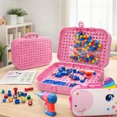 🦄 Kit Maleta Educativa Montagem Unicórnio Briquedo Pedagógico Brinquedo Montar Didático Oferta Flash