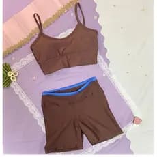 Conjunto Fitness Feminino Short e Top Academia Com Bojo Moda Fitness conjunto Vitória Florescer tam gg