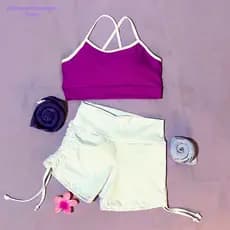 Conjunto Fitness Feminino Short e Top Academia Com Bojo Moda Fitness conjunto Vitória Florescer