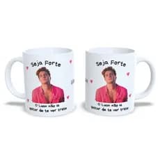 Caneca Seja Forte Luan Santana de Cerâmica Personalizada