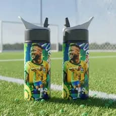 Garrafa Squeeze Neymar Futebol Nome Alumínio Personalizado