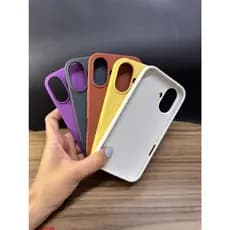 Capa Para Celular De Silicone Aveludada Premium IP 16 Câmera Aberta Capinha Protetora Com Maça