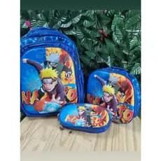 Kit Mochila Escolar Infantil Masculina Do Naruto Mochila + Estojo + Lancheira Térmica