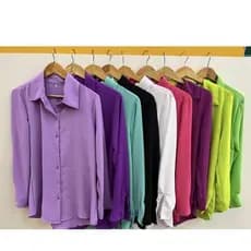 Camisa Longa Feminina Tecido De Duna 1