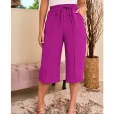 Calça PANTACUR feminino liso Tecido Duna Moda Verão
