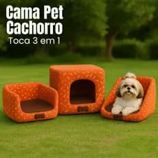 Cama Cachorro Pet 3 em 1 Toca Cachorro Iglu Conforto Caminha Cães e Gatos