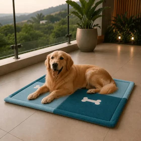 Cama Cachorro Grande Colchonete Tapete Lavável Bordado Antialérgico Cães E Gatos 70X70