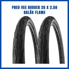 Par Pneu Vee Rubber Bike Mtb Aro 26 X 2.50 Balão Flame Bem Largo Preto
