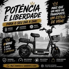 Bicicleta Elétrica Sem CNH Scooter 14 Demarche  preta/cinza 400w Ideal Para o Dia a Dia