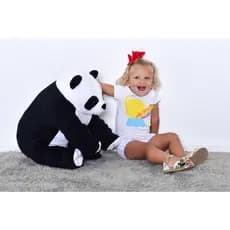Urso Panda Pelucia Anti Alergico Almofada 50 CM Super Macio