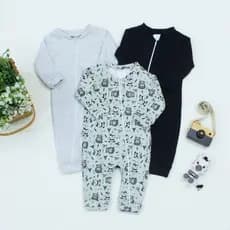Kit 3 Macacão Bebe Masculino Menino Malha Algodão dia a dia Confortável