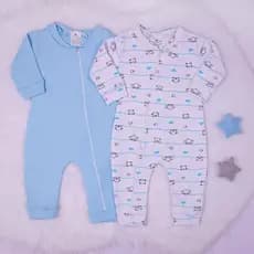 Kit 2 Macacão Para Bebe Masculino Menino Dog em Algodão dia a dia Confortavel