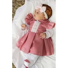 Saida de maternidade para bebe menina Luxo Antonela