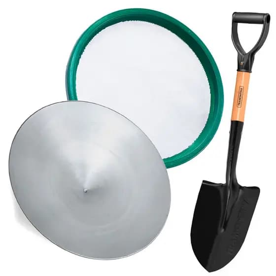 Metal Gold Kit Bateia 44cm Tradicional + Peneira Malha Fina 40cm + Pa De Bico 64cm tramontina