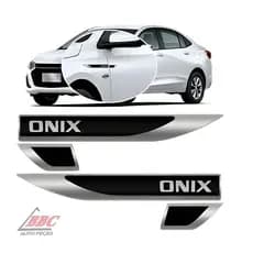 Par Emblema Lateral Resinado Aplique Adesivo Paralama Porta GM Onix