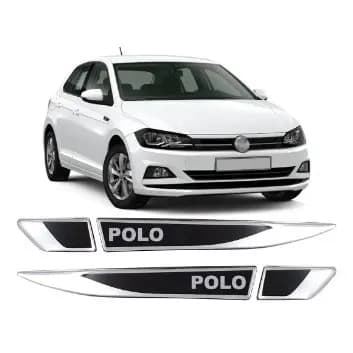 Par Emblema Lateral Resinado Aplique Adesivo Paralama Porta VW Polo