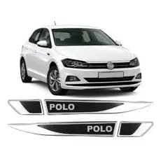 Par Emblema Lateral Resinado Aplique Adesivo Paralama Porta VW Polo