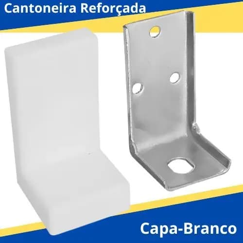 Kit 10 Cantoneira Com Capa Reforçada aéreo Metálica aço para armários e gabinetes suporte peso 45KG