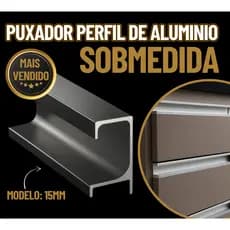 Puxador Perfil de Alumínio Gaveta, Armários Gabinetes Banheiro Guarda Roupa, Cozinha de 30mts/100mts