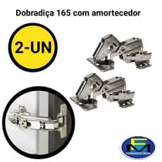 Kit 2 Dobradiça 165 Grau com amortecedor Reta ou curva