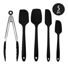Jogo De Espátulas Pegador Silicone Utensílio Confeiteiro 5pc