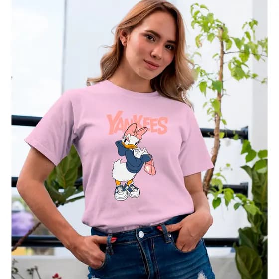 Camiseta Casual Moda Feminina Estampa Patolina Estilosa Malha Reforçada 100% Algodão Premium
