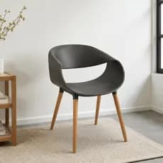 Cadeira Onda Preta White Arrow Sala de Jantar Home Office Cantinho de Leitura