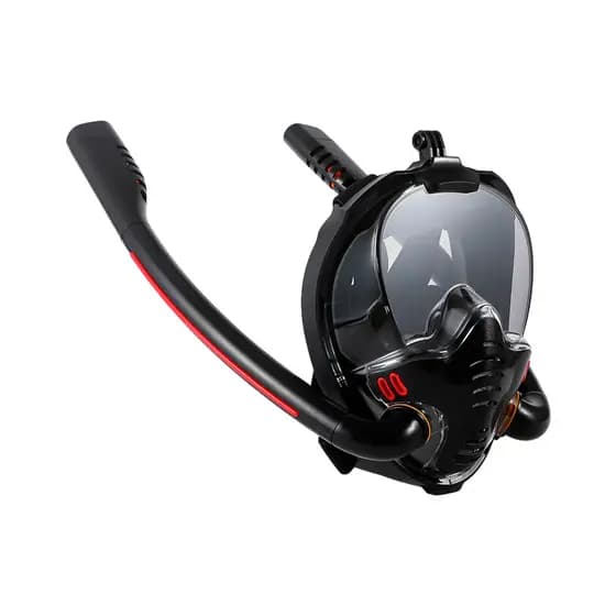 Máscara de Mergulho K3 Full Face com Snorkel Duplo Natação Adulto Com Suporte Para Câmera