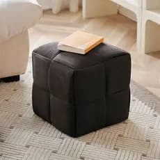 Puff Decorativo Quadrado Mini Lounge Assento Apoio para os Pés Para Sala Quarto