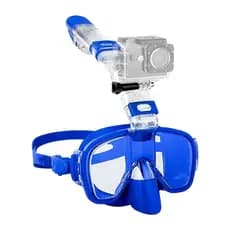Máscara Mergulho Full Face com Snorkel e Suporte Câmera Action