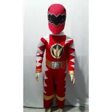 Fantasia Power Ranger Dino Trovão +brinde Máscara De Eva