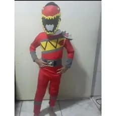 Fantasia Power Ranger Dino Charge +brinde Máscara De Eva