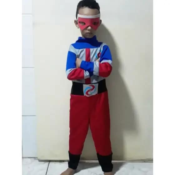 Fantasia Kid Danger + Brinde Máscara De Eva