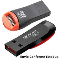 Adaptador Mini Leitor Cartão De Memória Micro Sd Usb 2.0 Usb Alta Velocidade M2 Compatível Até 128gb
