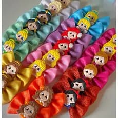 Par de Laços com brilho princesas Disney para cabelo meninas Faixinha/bico de Pato