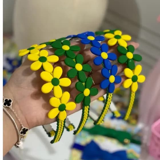 Tiaras e Arcos do Brasil Copa do Mundo Infantil Para Meninas Torcida