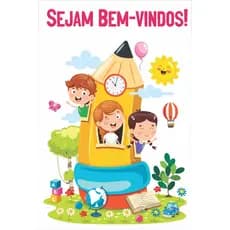 Banner Escolar Sejam Bem Vindos professor educação aprendizagem decoração sala aula
