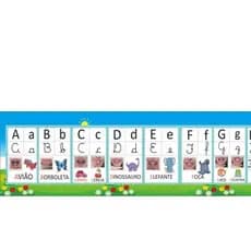 Faixa(horizontal)Alfabeto Fônico  em lona decoração sala aula recurso pedagógico