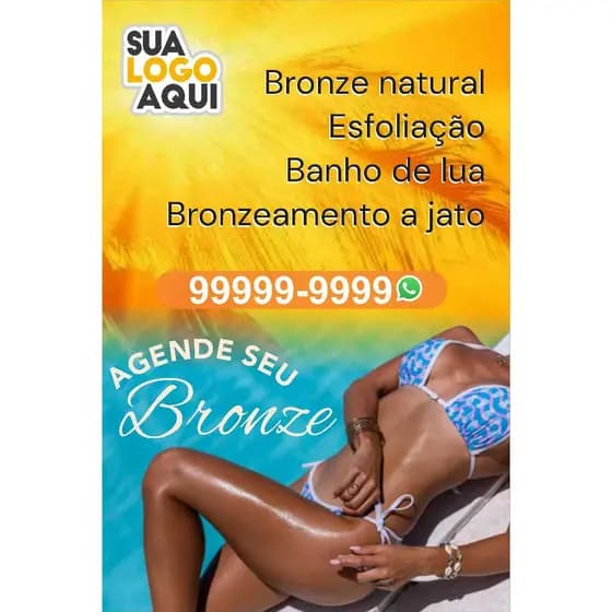 Banner em Lona Bronzeamento Personalizado, Bronzeamento artificial, Bronzeamento natural, Bronzeamento com fita , Bronzeamento a jato, Bronzeamento natural com fita, Efeito bronzeado