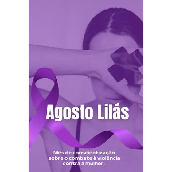 Banner AGOSTO LILÁS Acolhimento Informação recurso visual Mulher Social