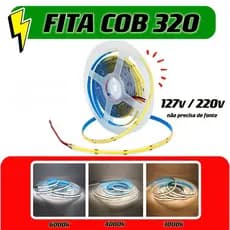 Fita Led Cob DIRETO NA ENERGIA - 1 METRO - 127v - 220v 3000k/4000k/6000k/Azul/Verde/Vermelha/Rosa/Amarelo - 8mm Largura