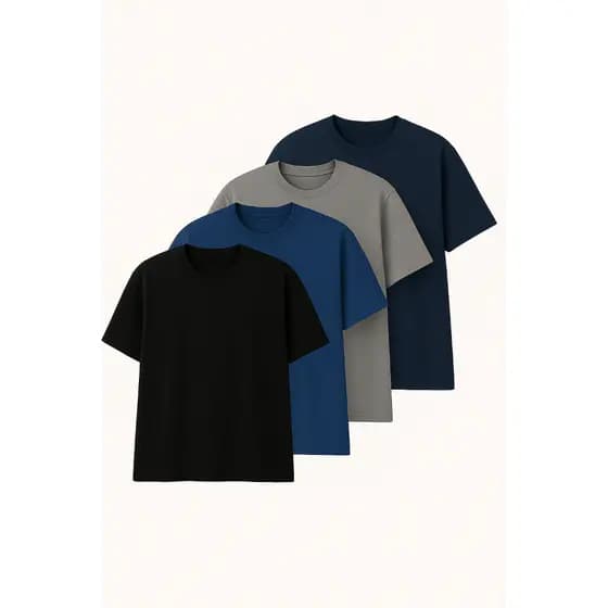 Kit 4 Camiseta Academia Plus Size Masculina Não Amassa Lisa Básica M ao G3