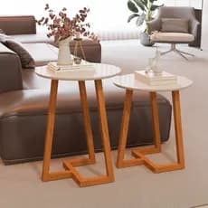 Conjunto De Mesa de Centro Para Sala Quarto Moderno Pés de Madeira