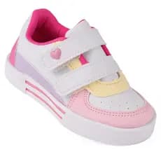 Tênis Infantil Menina Bee Happy Nina Candy Color Calce Fácil Velcro Duplo Leve e Confortável