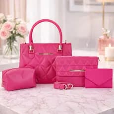kit 4 Bolsa Feminina Transversal De Ombro E Lateral + Carteira E Necessaire